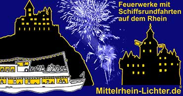 Mittelrhein-Lichter Rheinschifffahrt mit Feuerwerk
